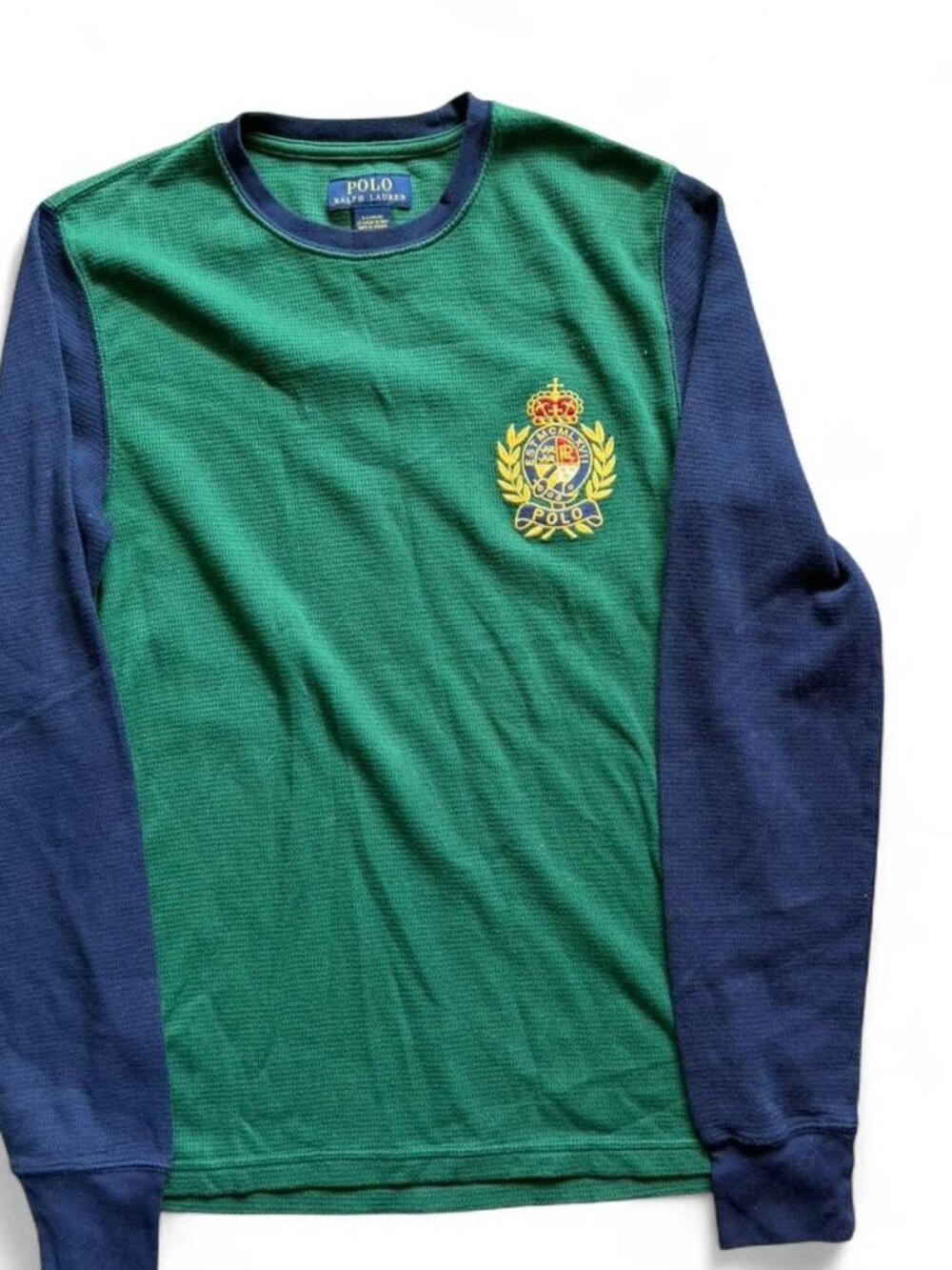 Polo Ralph Lauren Men's Thermal Waffle Knit Long Sleeve Shirt Crest Logo